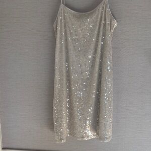H&M Silver Sequin Mini Dress